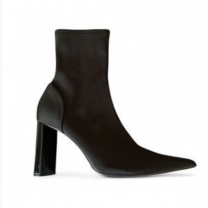 Zara Black Pointed Toe Sock Style Ankle‎ Boots Size 41 US 10.5